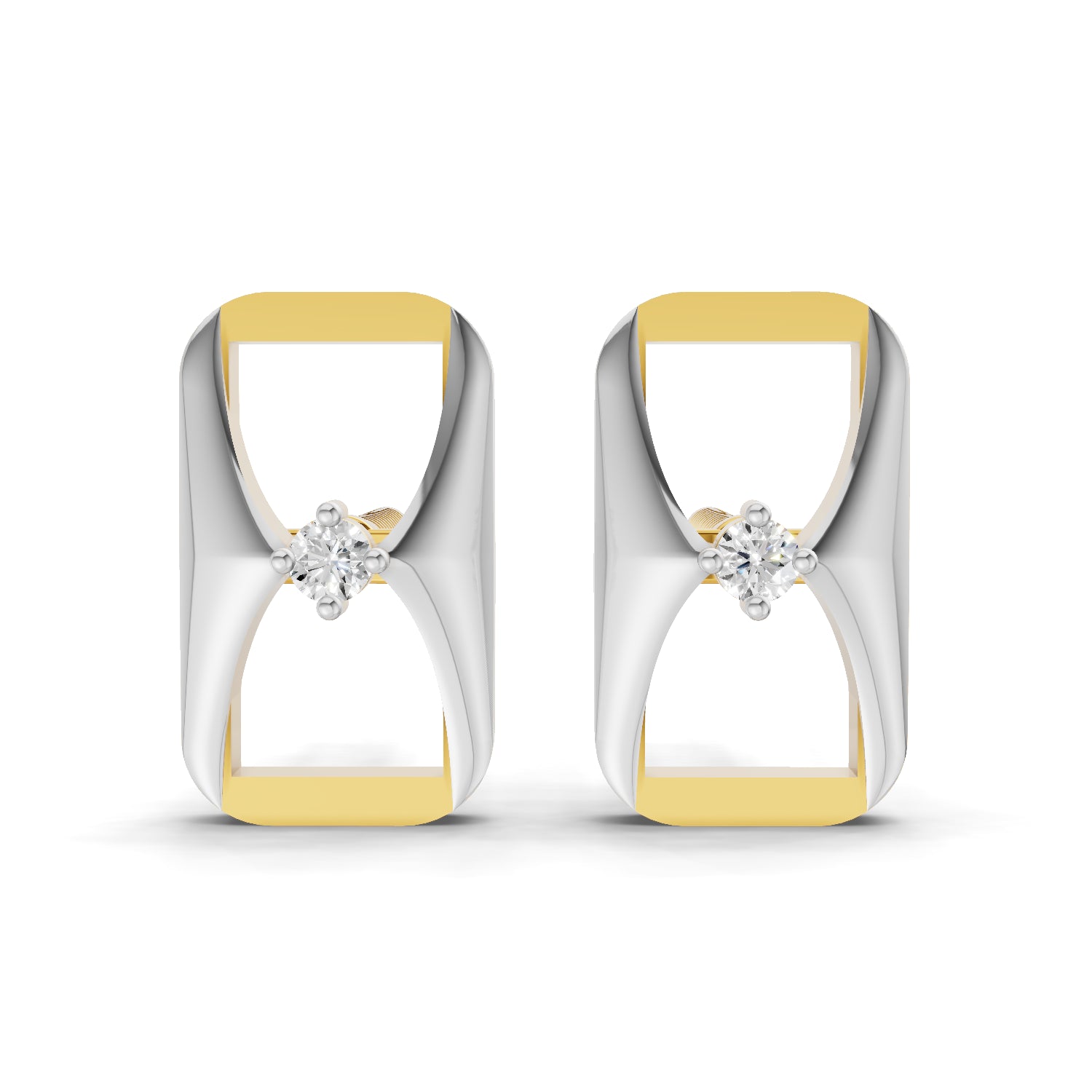 0.02 Carat  | 925 Sterling Silver Yellow Gold Plated Fashion Earrings