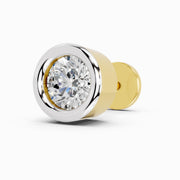 0.20 Carat Round Shape Bezel Solitaire Diamond Nose Pin | 14K Yellow Gold-Screw