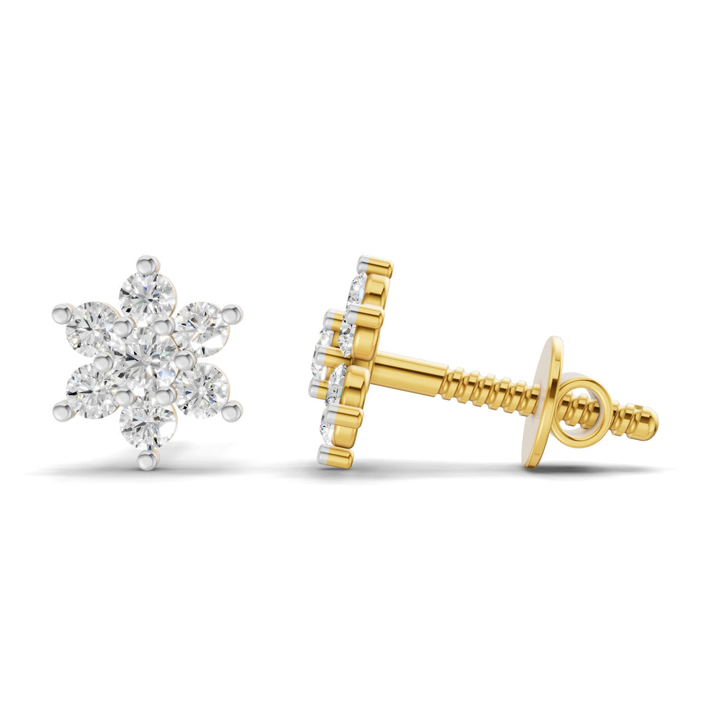 0.22 Carat Eternal Flower Studs Earrings | 14K Yellow Gold