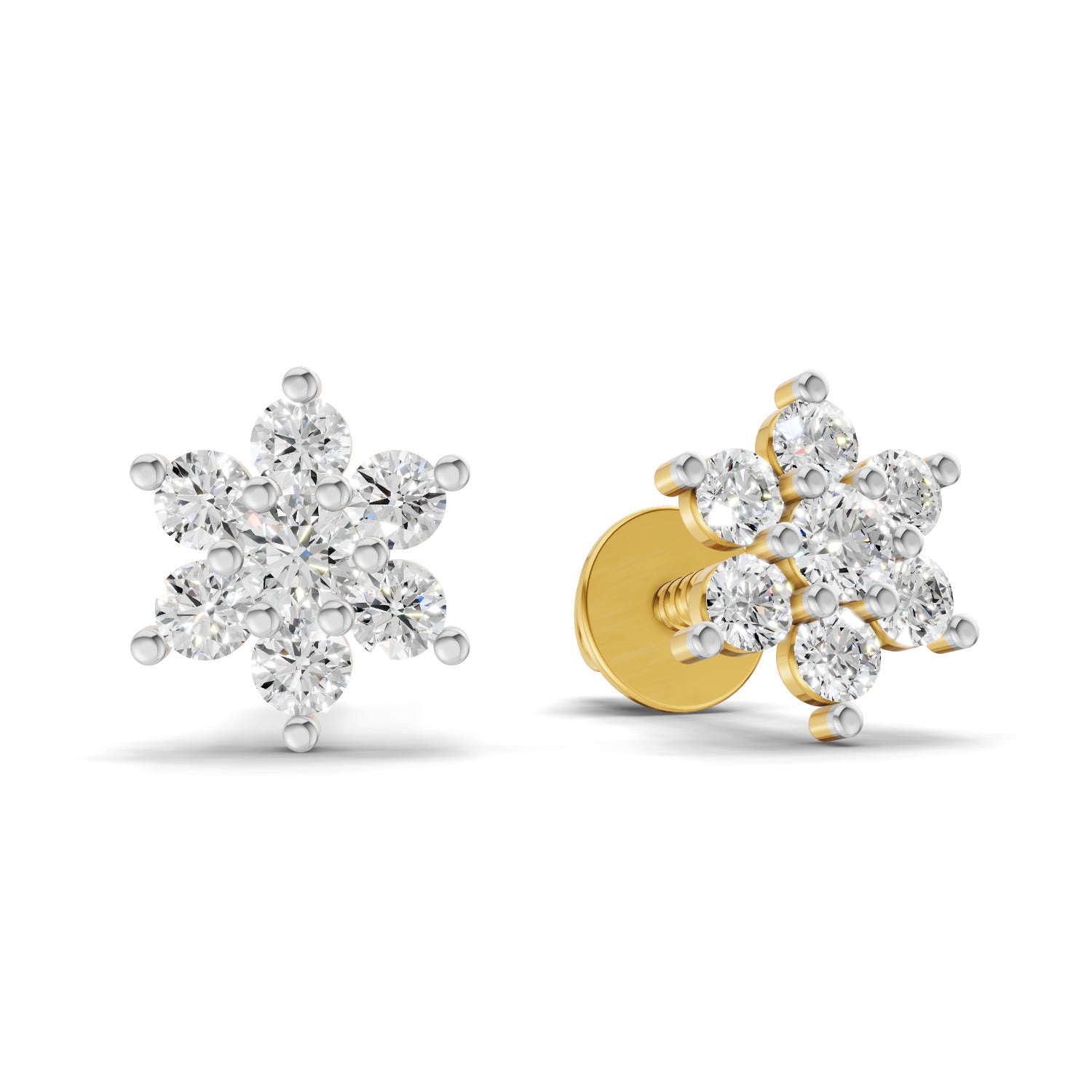 0.22 Carat Eternal Flower Studs Earrings | 14K Yellow Gold