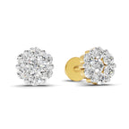 0.17 Carat Starlit Flower Studs Earrings | 14K Yellow Gold