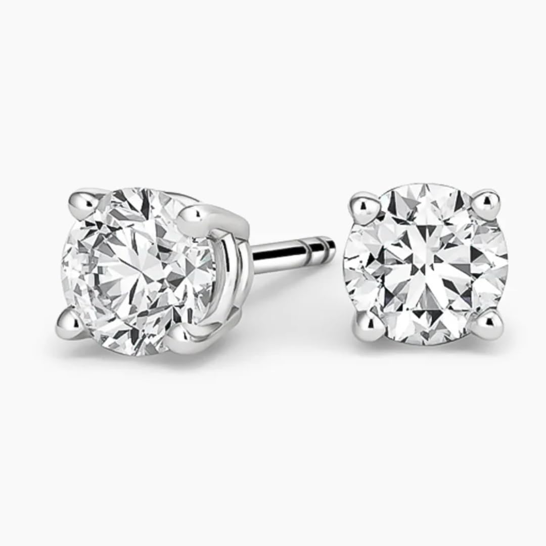 Lab-Grown Round Diamond Stud Earrings (0.50 ct. tw) in 14K White Gold