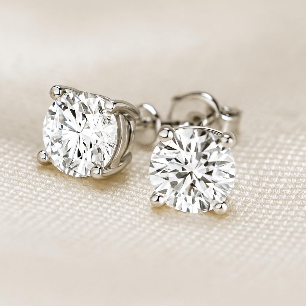 Lab-Grown Round Diamond Stud Earrings (0.50 ct. tw) in 14K White Gold
