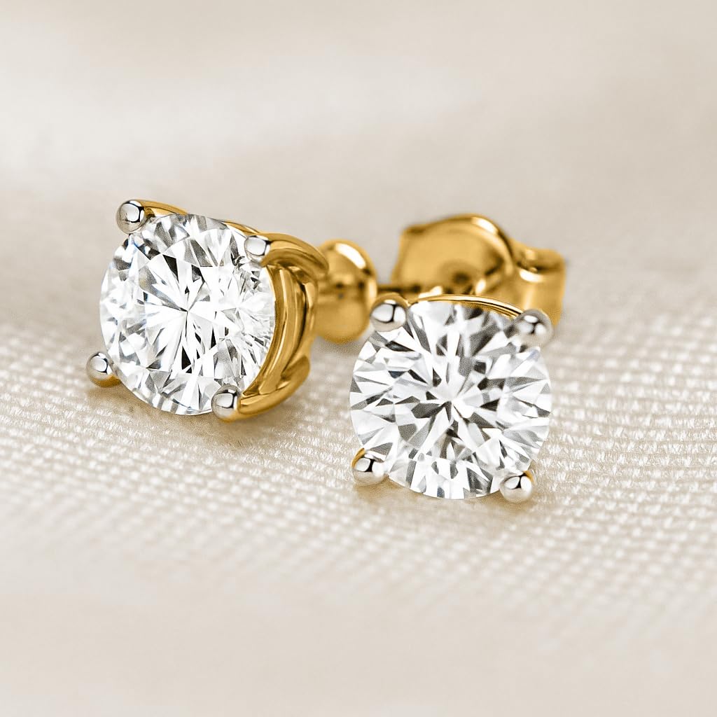 Lab-Grown Round Diamond Stud Earrings (0.50 ct. tw) in 14K Yellow Gold