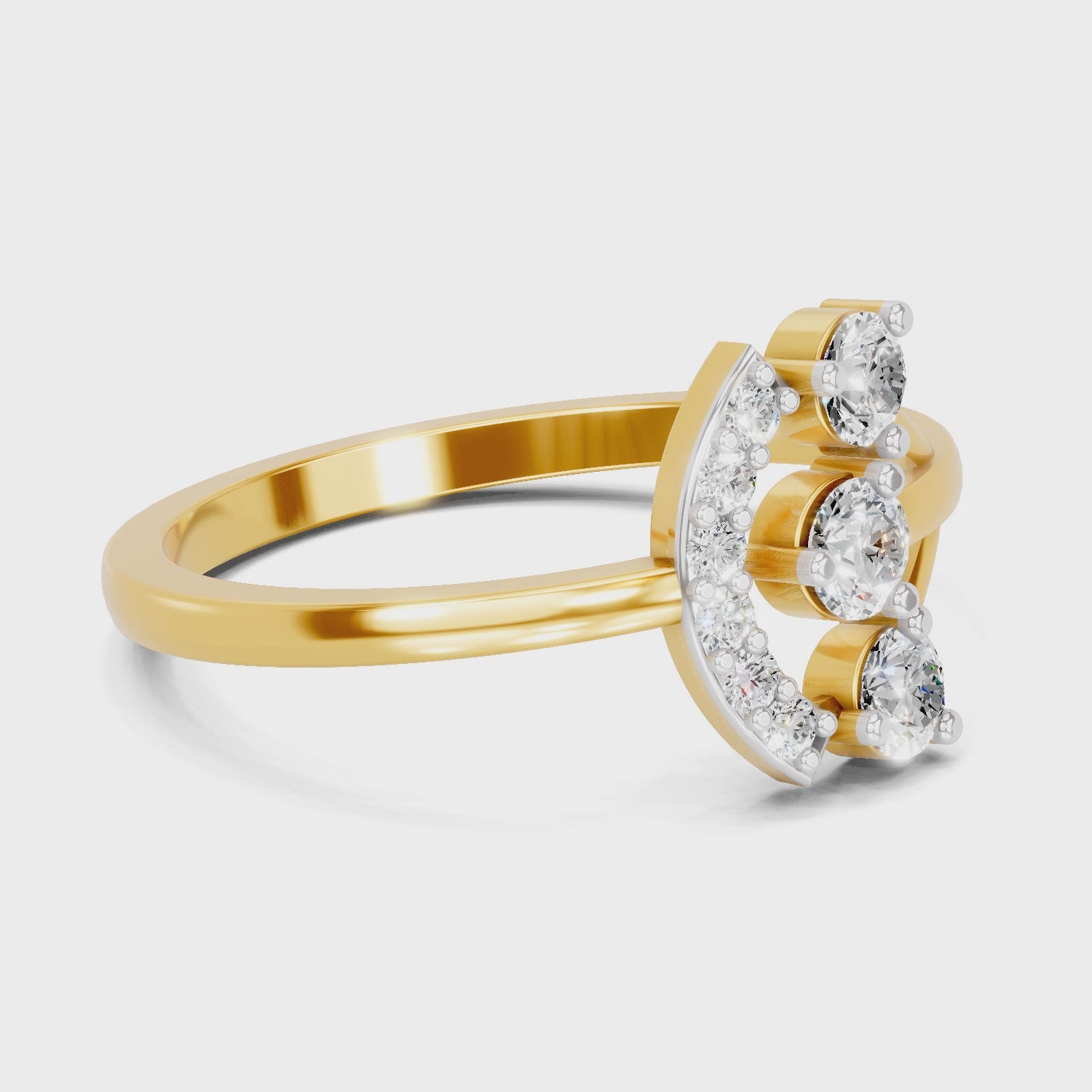 Load video: 0.3 Carat  | 925 Sterling Silver Gold Plated Fashion Ring