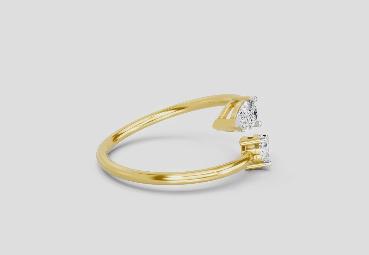 0.56 Carat Pear Diamond Ring | 14K Yellow Gold