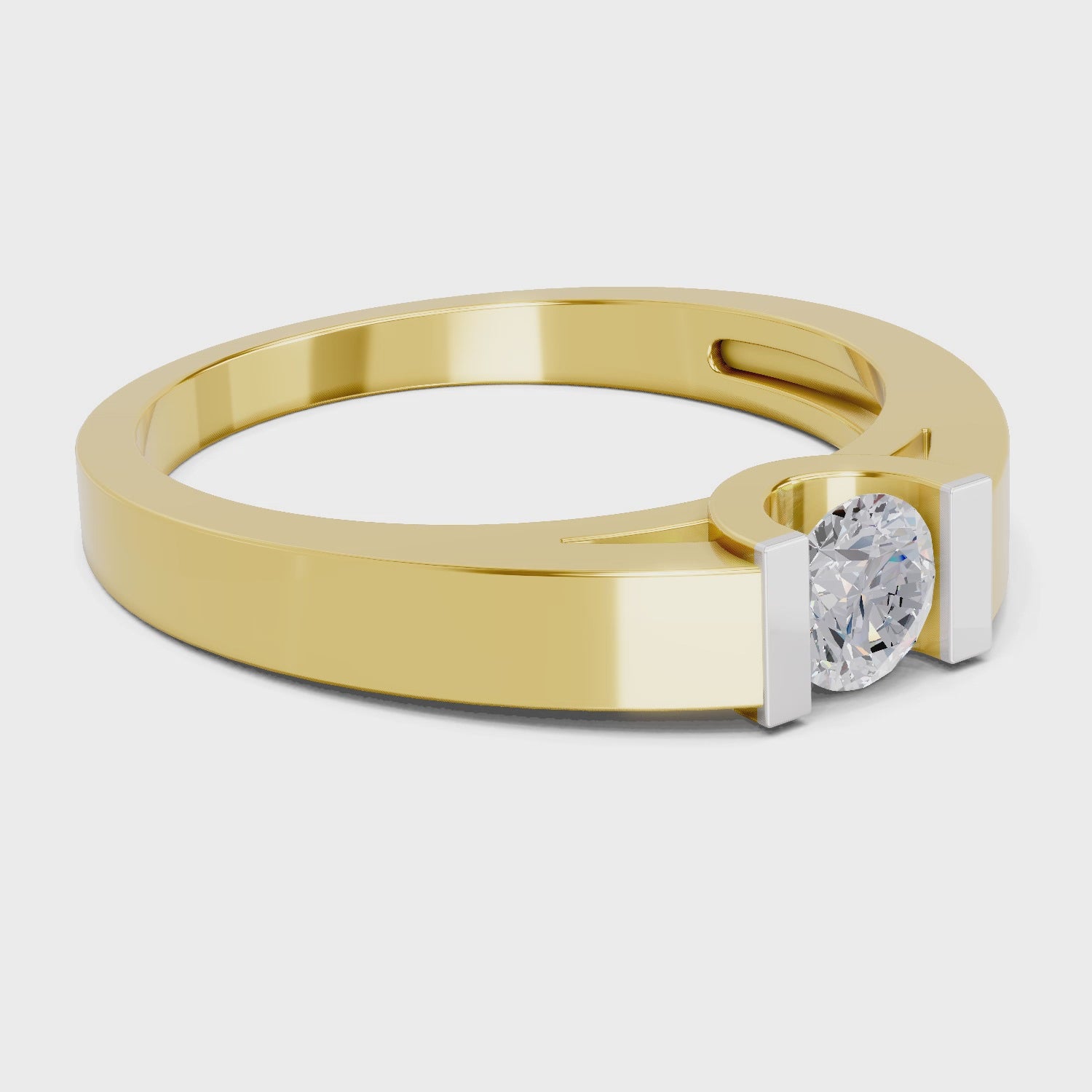 Load video: 0.35 Carat  | 925 Sterling Silver Gold Plated Solitaire Ring