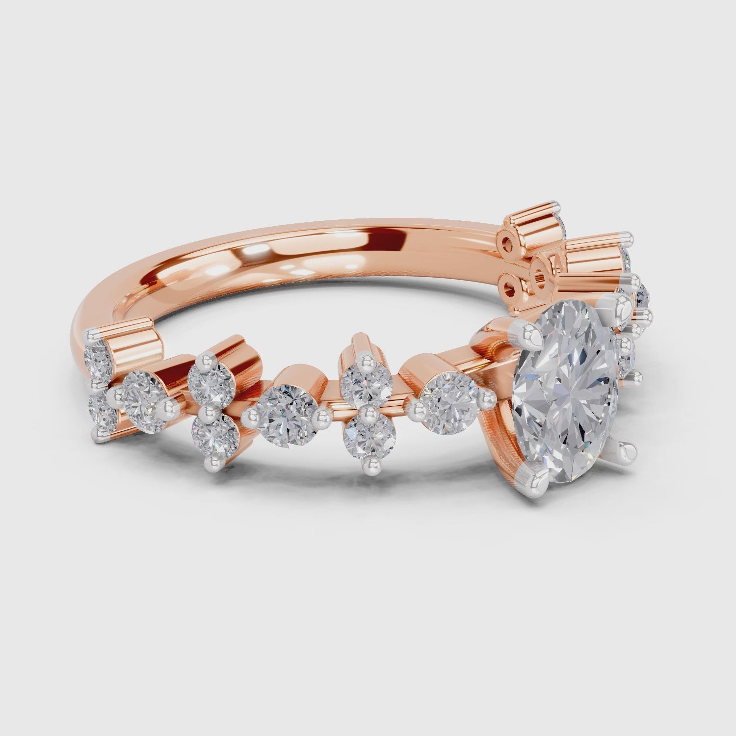 1.24 Ct Oval Shape Solitaire Diamond Ring| 14K Rose Gold