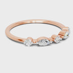 0.24 Carat Round & Marquise Shape Diamond Five-Stone Ring | 14K Rose Gold