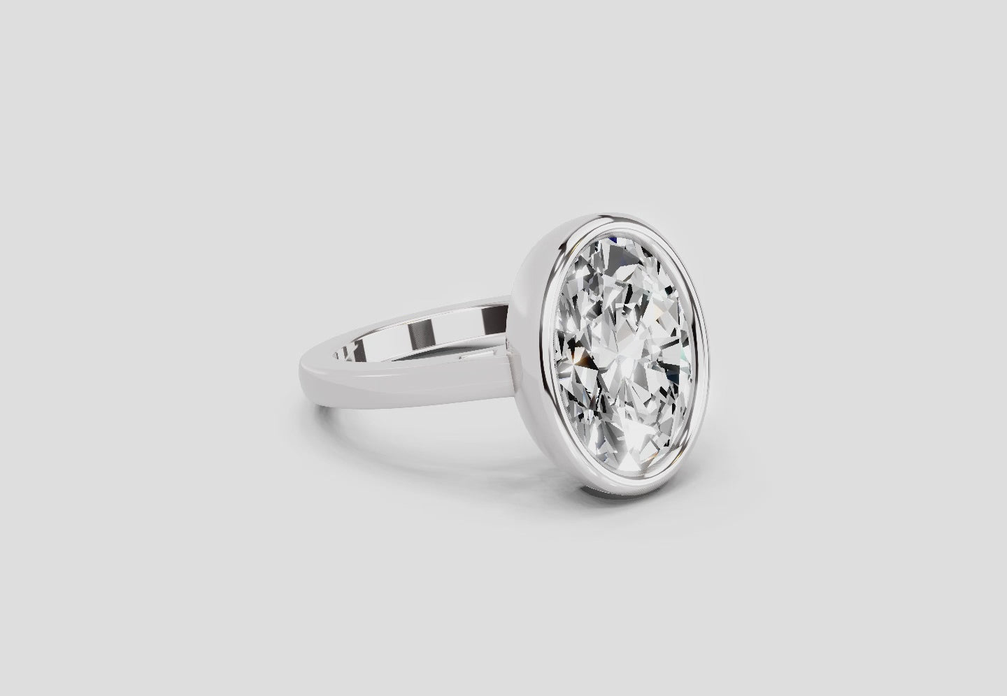 1.89 Carat Aurora Oval Promise Engagement Ring | 14K White Gold