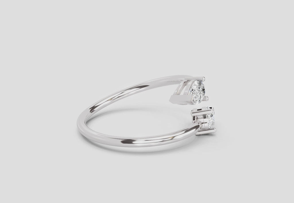 0.56 Carat Pear Diamond Ring | 14K White Gold