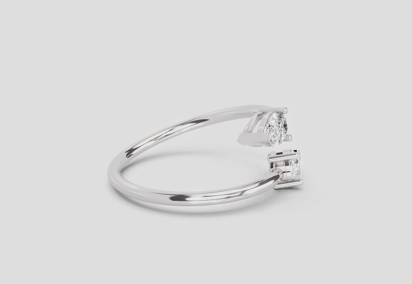 0.56 Carat Pear Diamond Ring | 14K White Gold