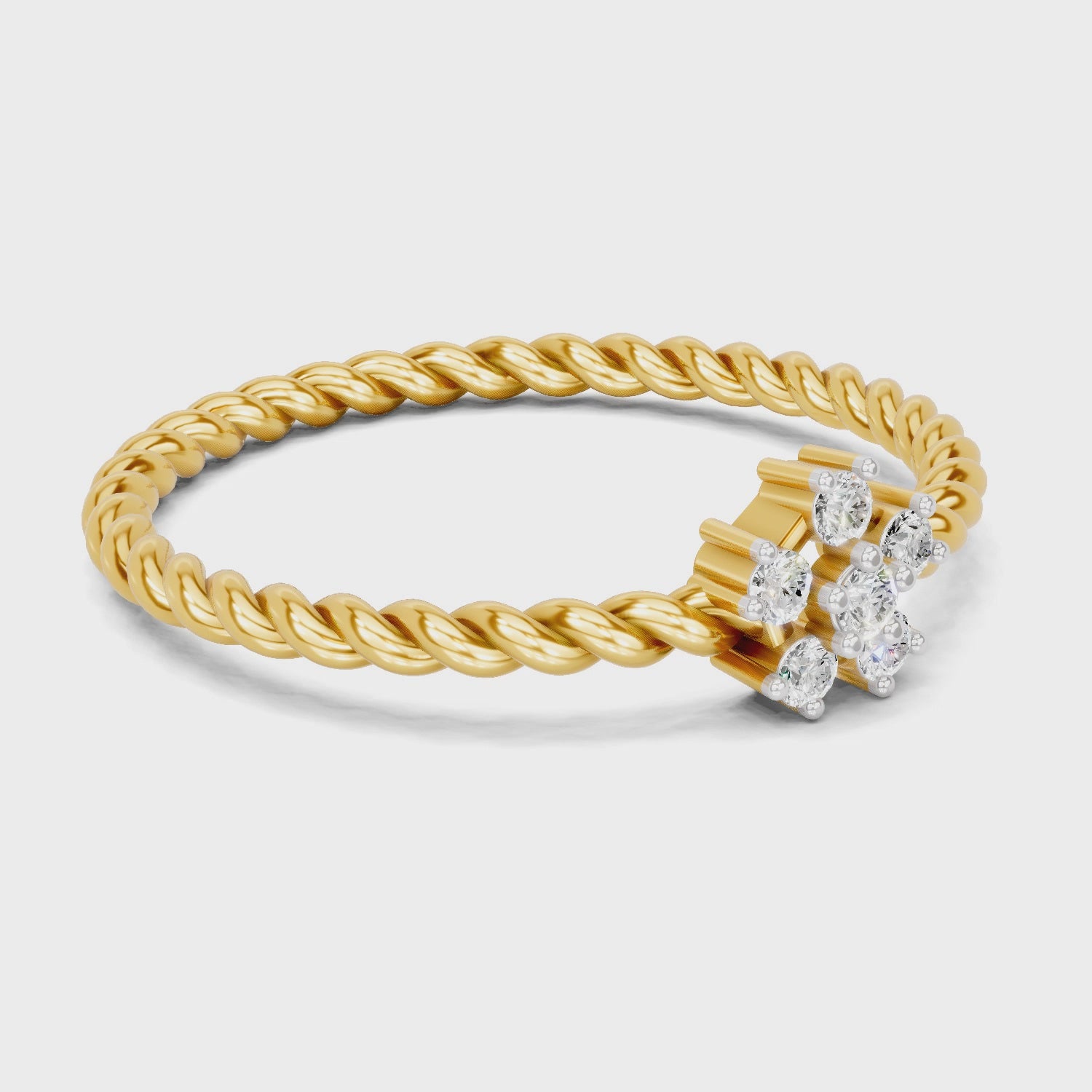 Load video: 0.09 Carat | 925 Sterling Silver Gold Plated Twist of Love Ring