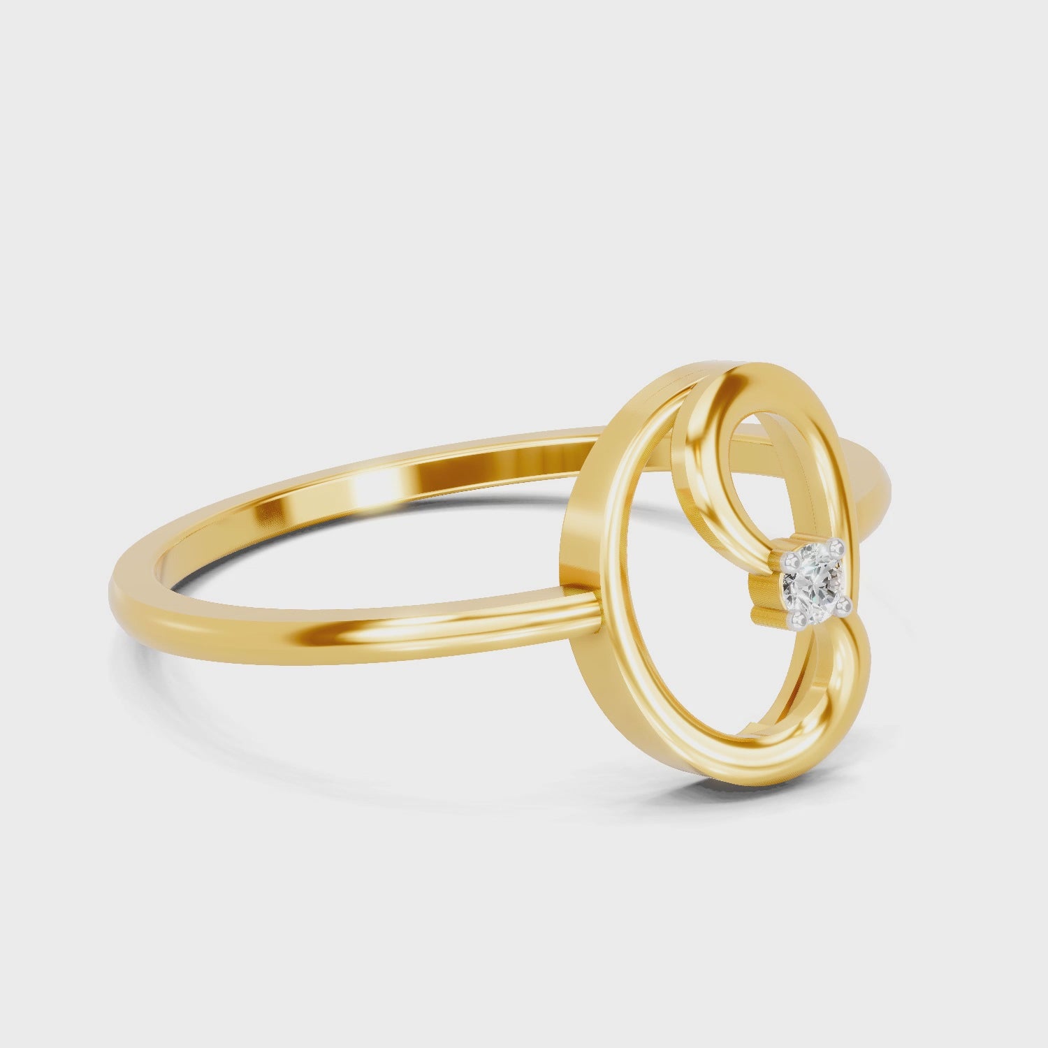 Load video: 0.02 Carat  | 925 Sterling Silver Gold Plated Oval Fashion Ring