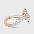 0.48 Carat Pear, Marquise & Round Shape Diamond Chevron Ring | 14K Rose Gold