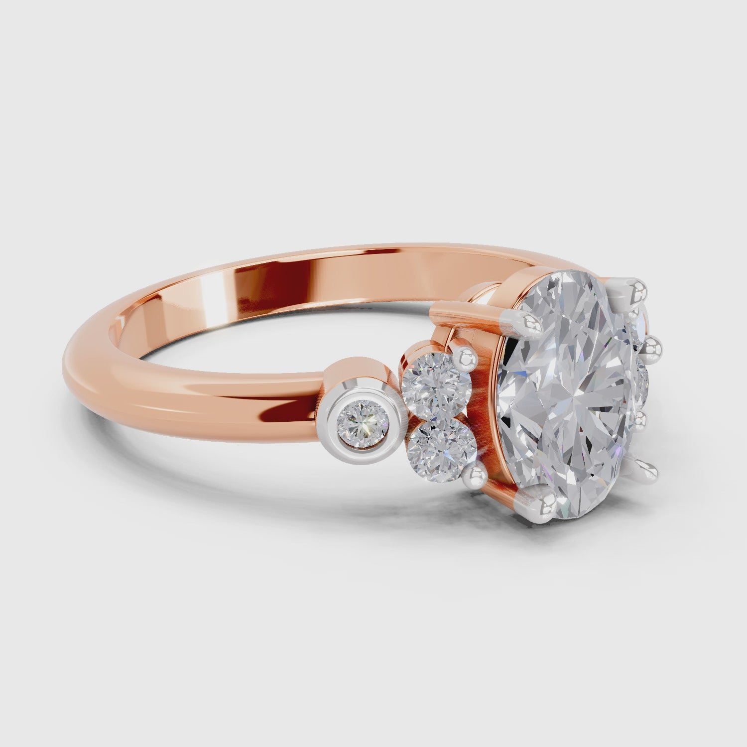 1.31 Ct Oval Shape Solitaire Diamond Ring| 14K Rose Gold