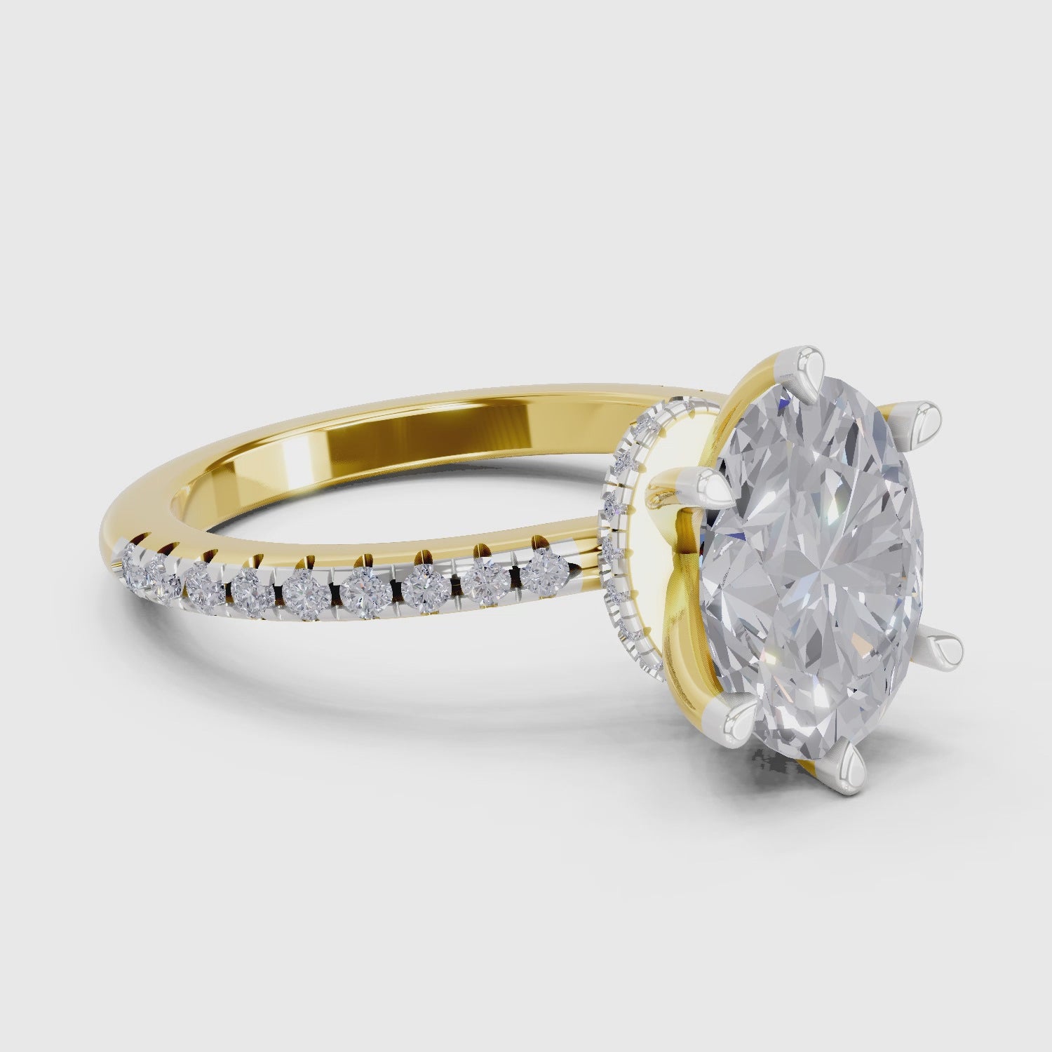 1.28 Ct Oval Shape Solitaire Diamond Ring| 14K Yellow Gold