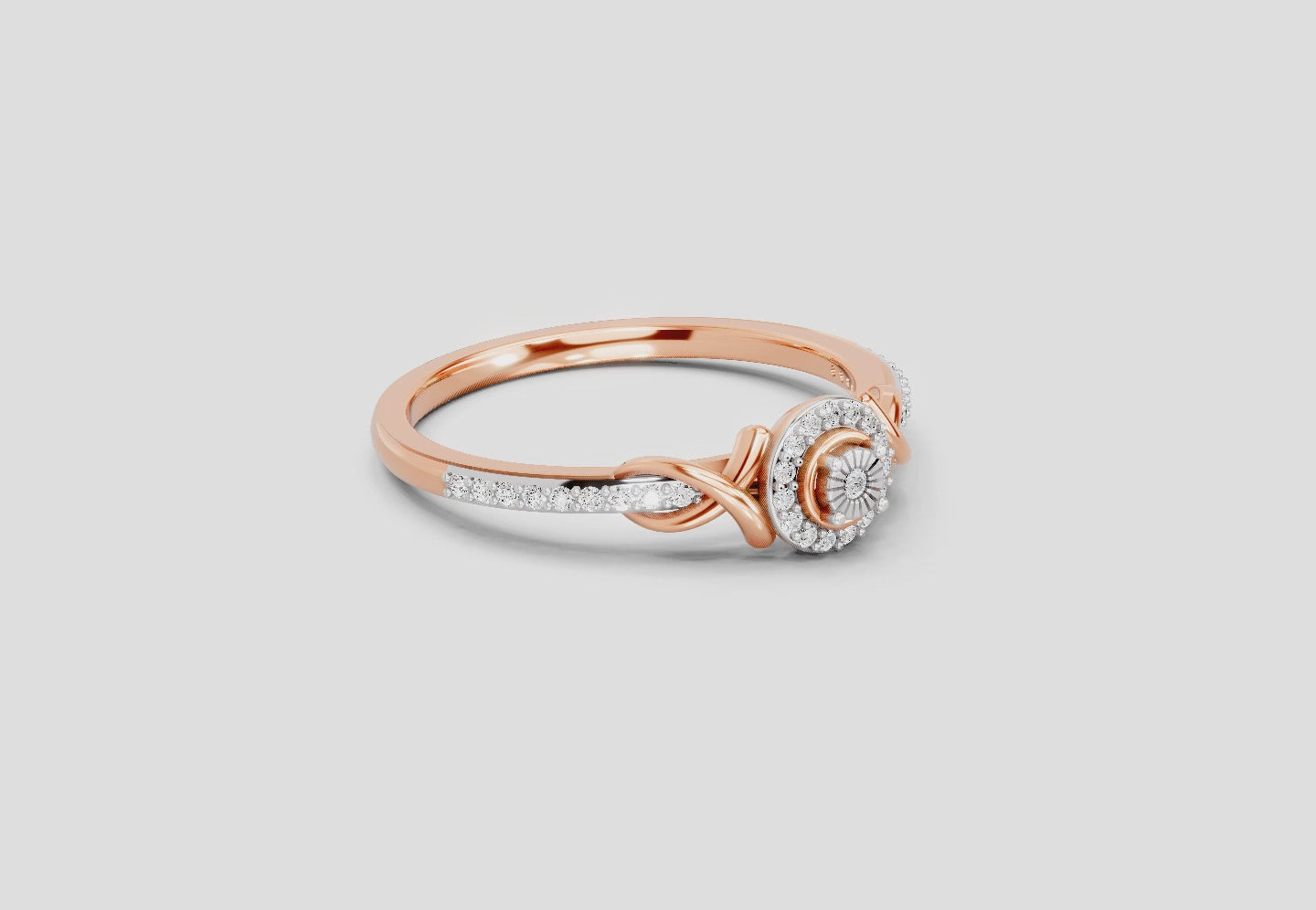 Load video: 0.18 Carat Infinity Promise Engagement Ring | 14K Rose Gold