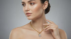 0.25 Carat Round Shape Blossom Frame Pendant | 14K Yellow Gold