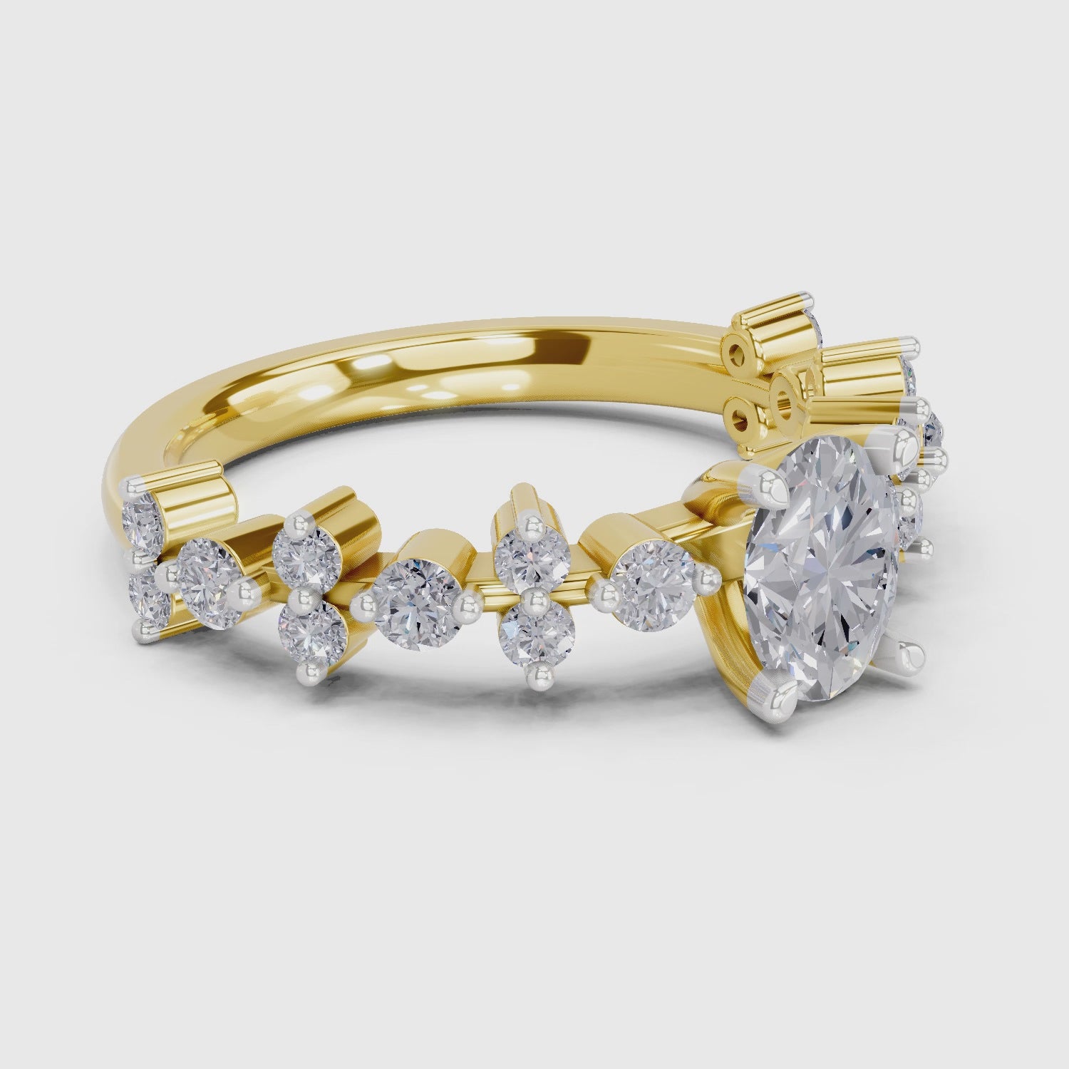 1.24 Ct Oval Shape Solitaire Diamond Ring| 14K Yellow Gold