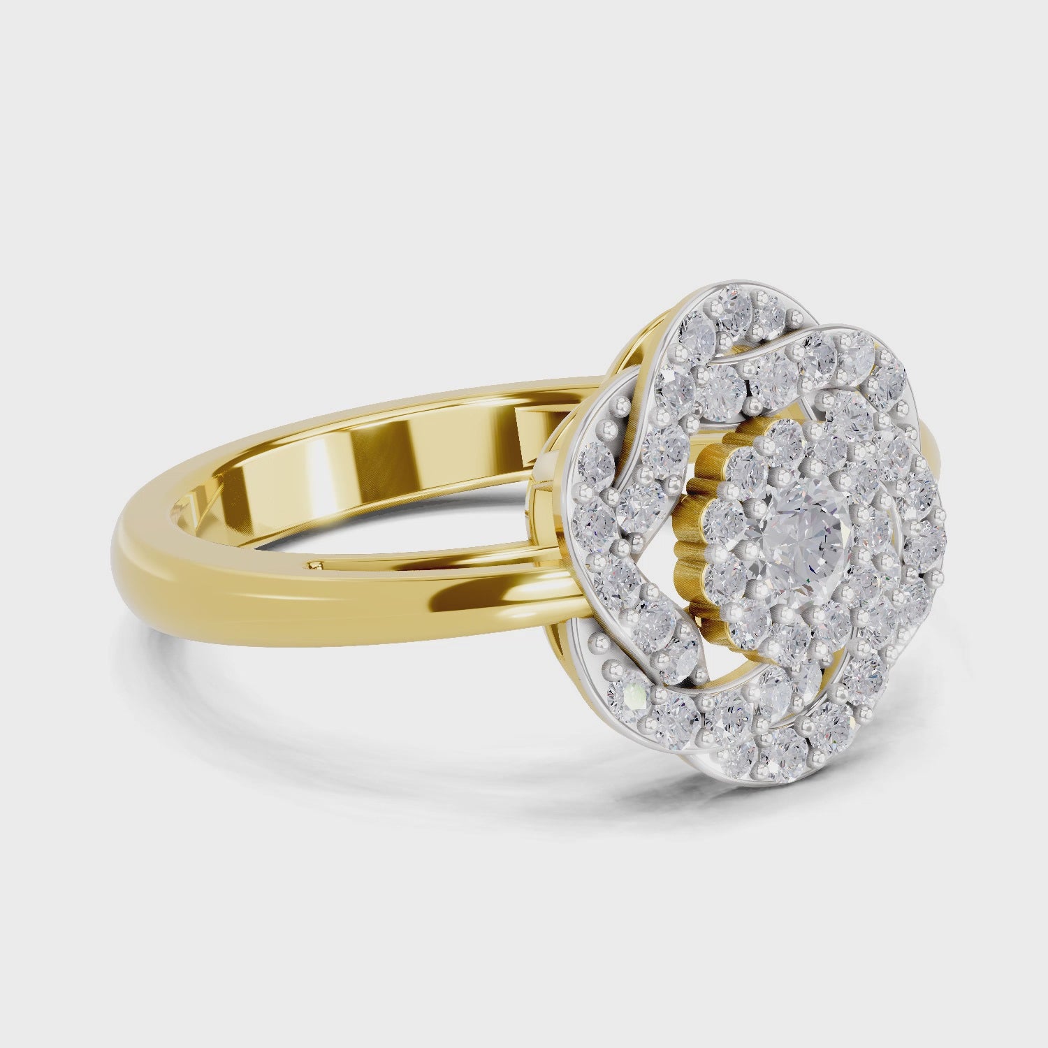 Load video: 0.64 Carat  | 925 Sterling Silver Gold Plated Fashion Ring