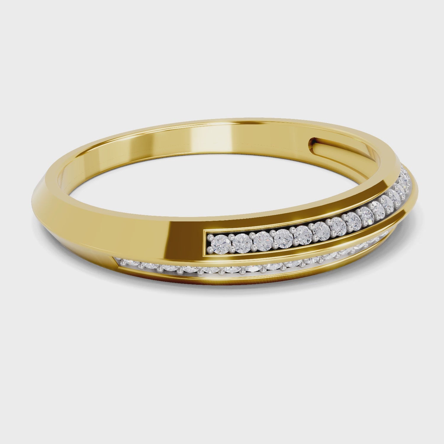 Load video: 0.18 Carat  | 925 Sterling Silver Gold Plated Band Ring