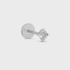 0.03 Carat Round Shape 4 Prong Solitaire Diamond Nose Pin | 14K Yellow Gold-Screw