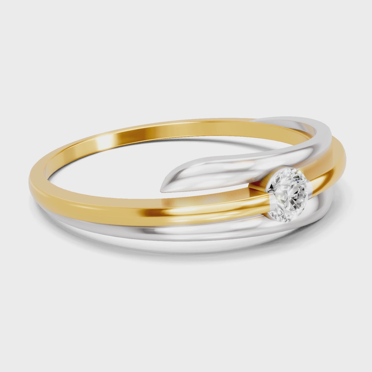 Load video: 0.2 Carat  | 925 Sterling Silver Gold Plated Solitaire Ring