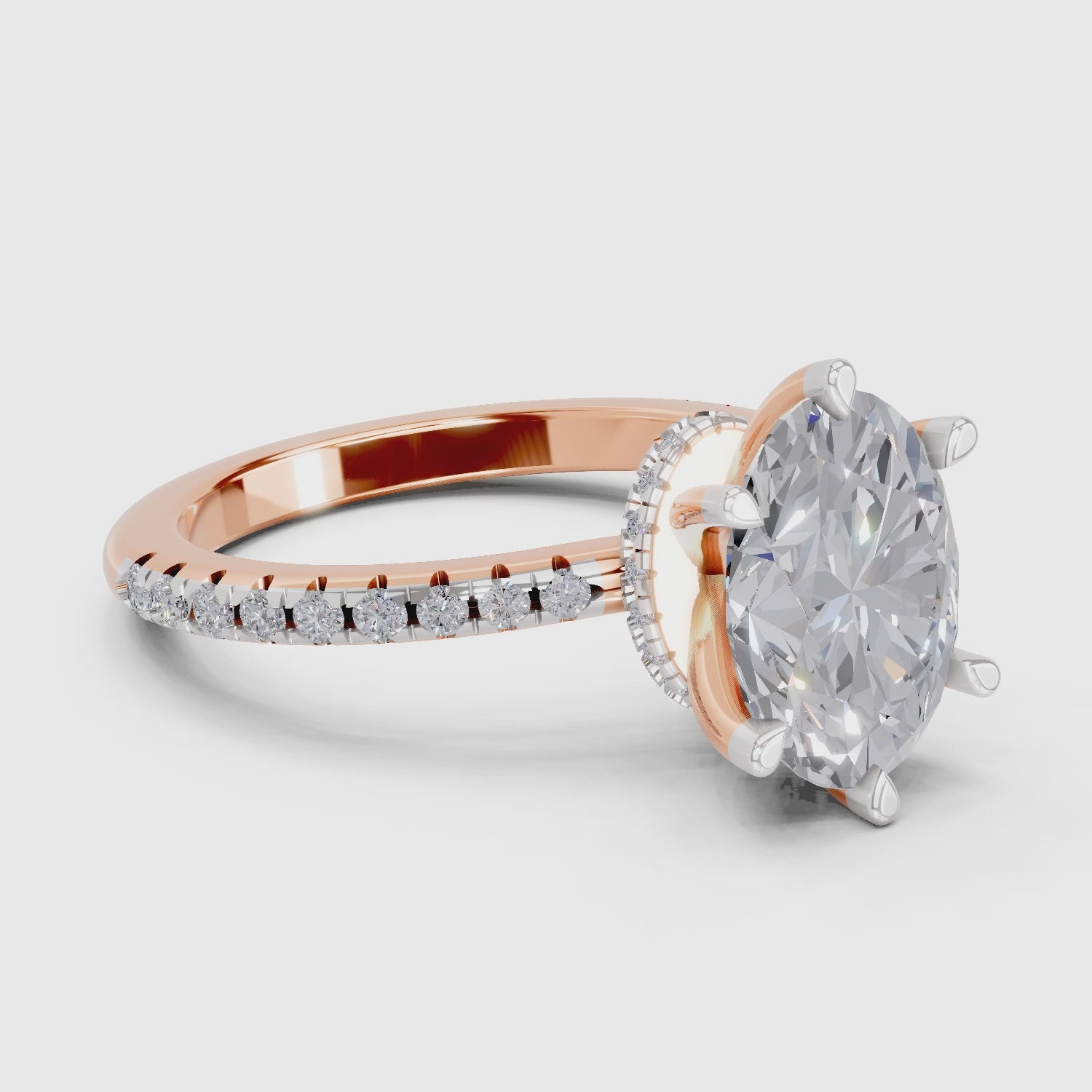 1.28 Ct Oval Shape Solitaire Diamond Ring| 14K Rose Gold
