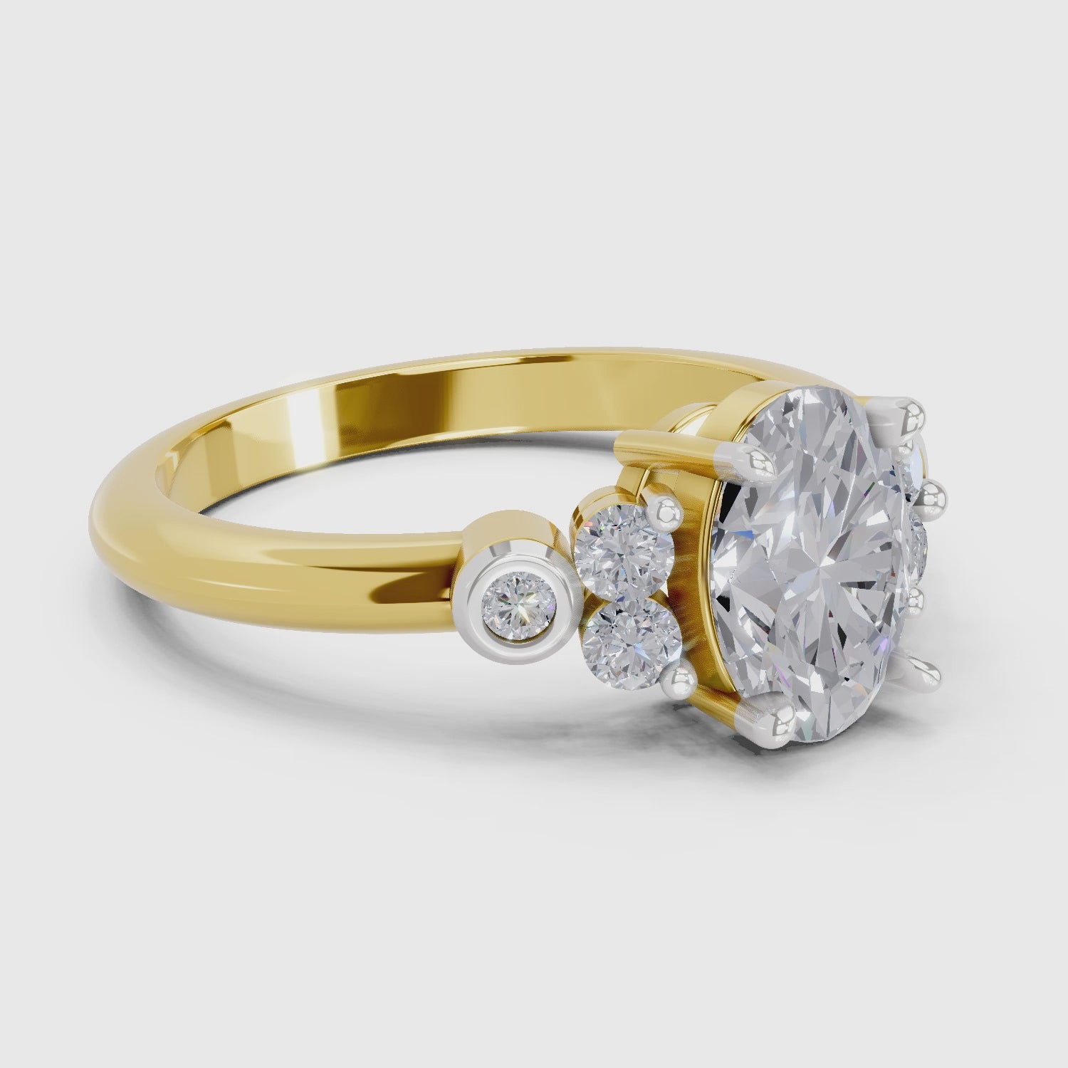 1.31 Ct Oval Shape Solitaire Diamond Ring| 14K Yellow Gold
