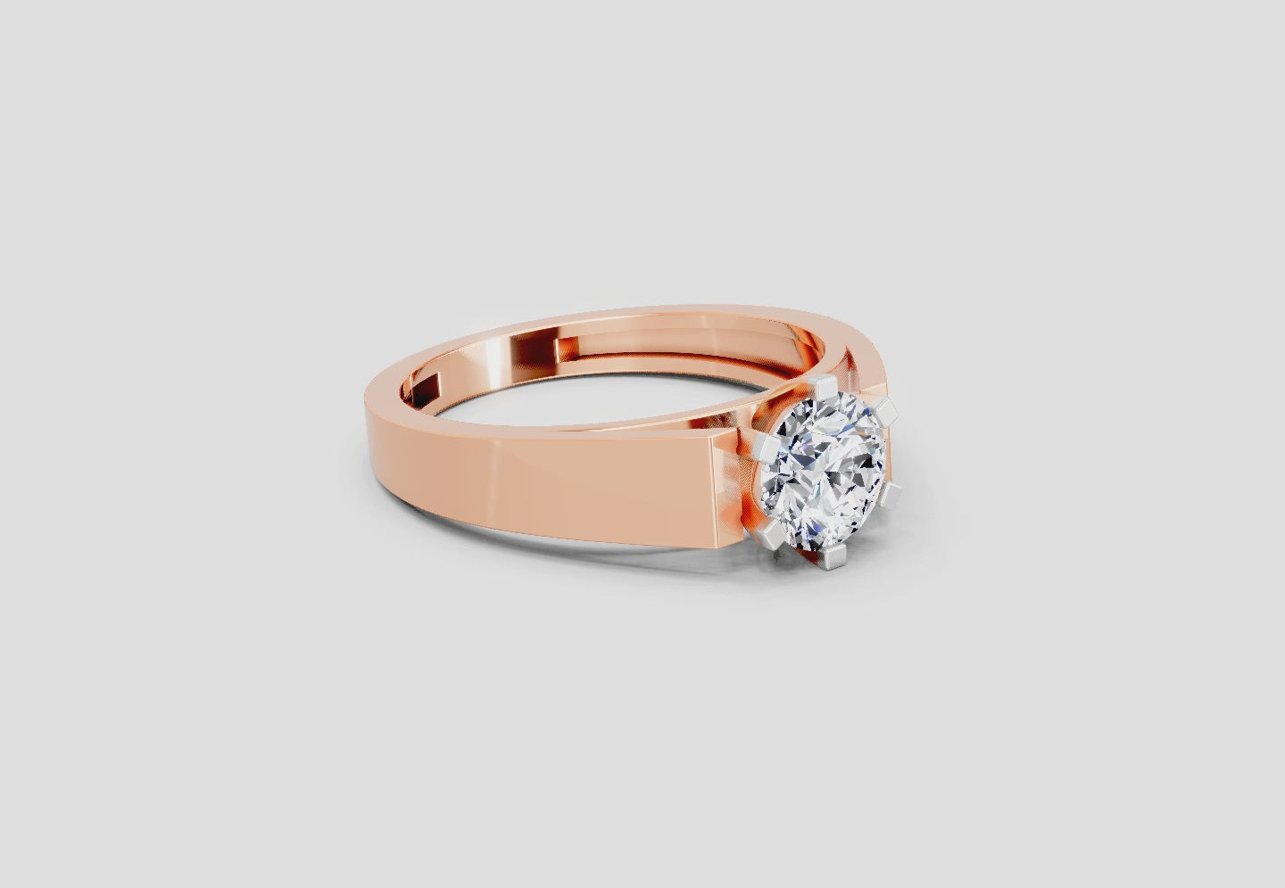 1.25 Ct Round Ring | 14K Rose Gold