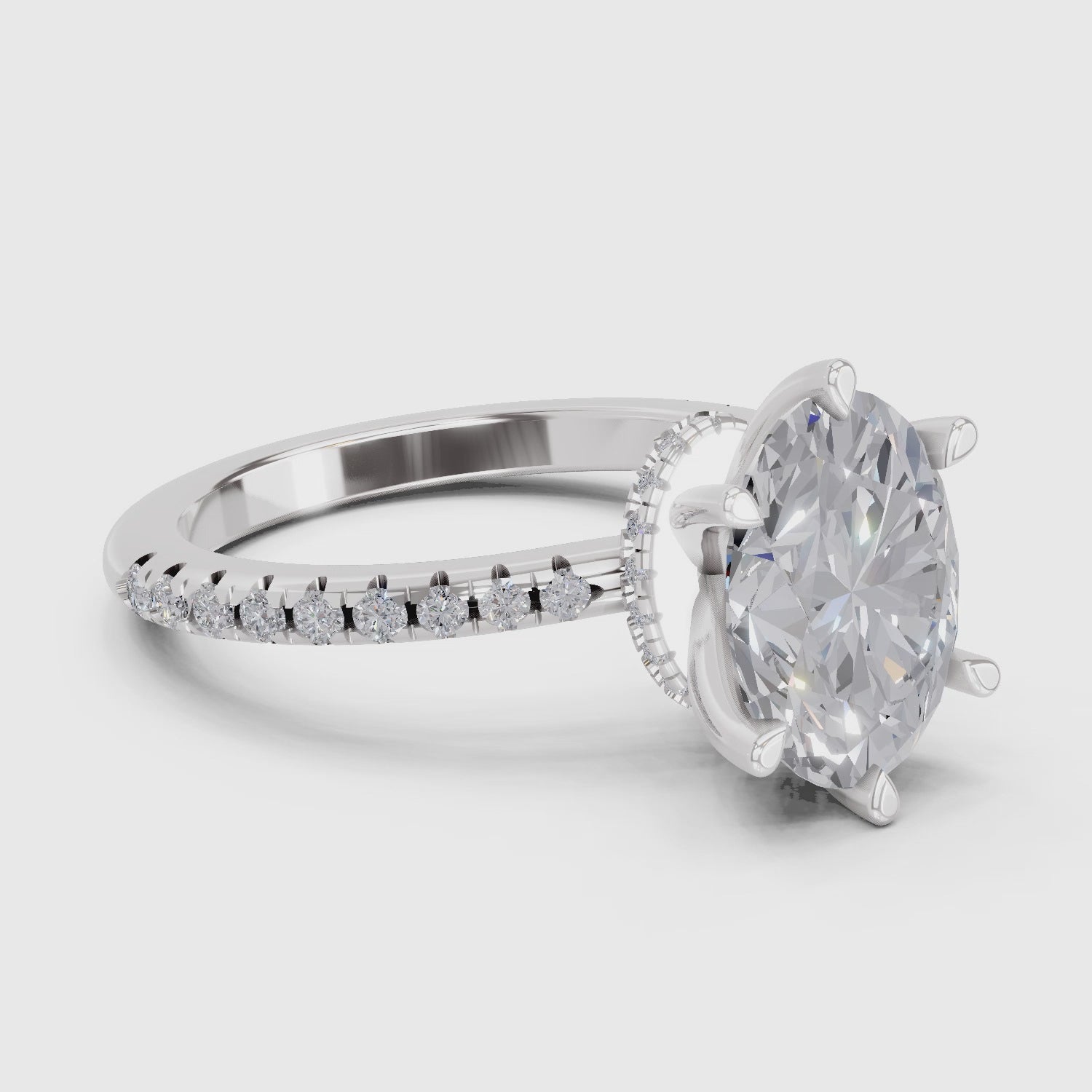 2.29 Ct Oval Shape Solitaire Diamond Ring| 14K White Gold