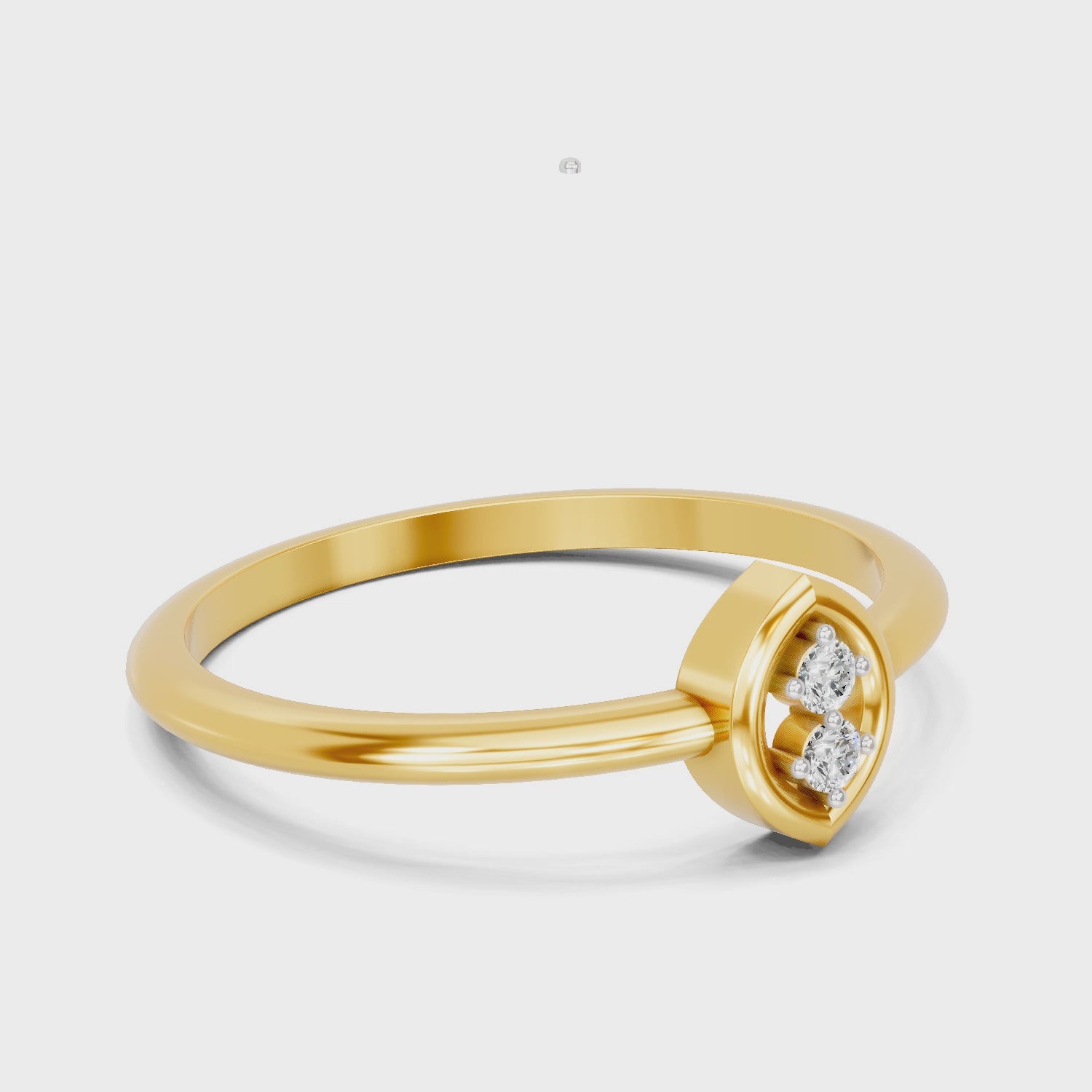 Load video: 0.03 Carat | 925 Sterling Silver Gold Plated Two-Stone Marquise Ring