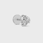 0.06 Ct Floral Stud Round Shape Nose pin | 14K Yellow Gold
