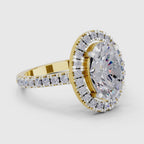 3.39 Carat Classic Oval Shape Halo Engagement Ring | 14K Yellow Gold