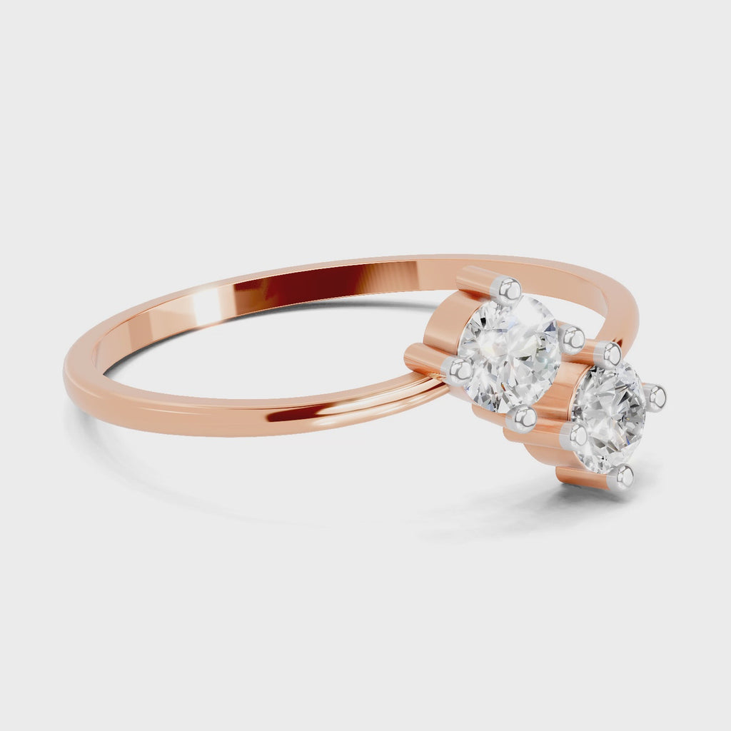 Sparkles Lab Grown Diamond 0.29 Carat Eternal Duo Diamond Engagement Ring | 14K Rose Gold