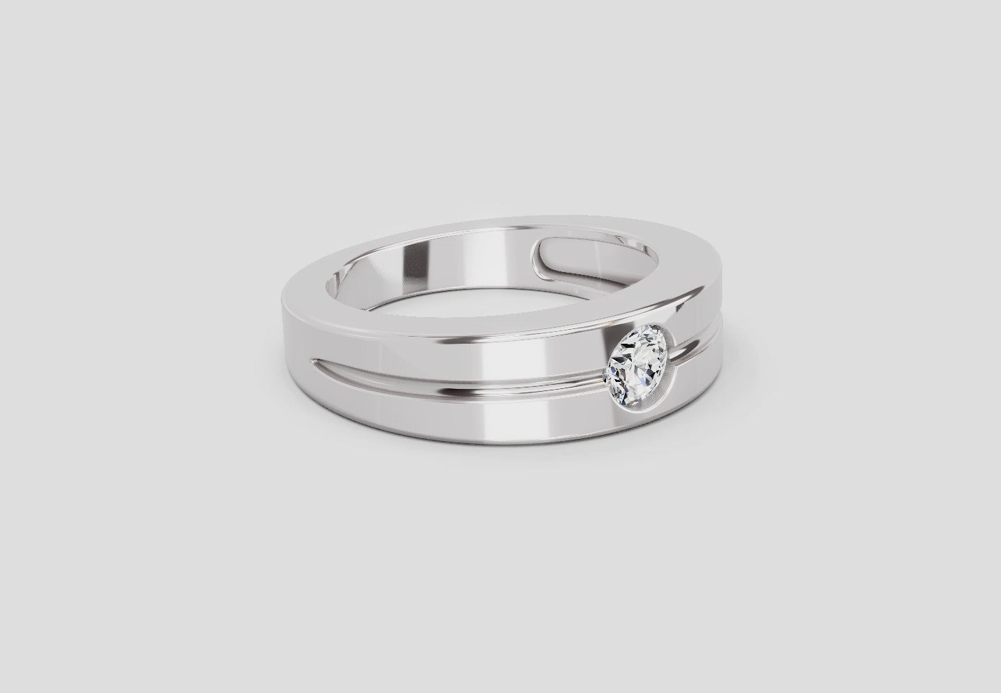 0.3 Carat Knife Edge Engagement Ring | 14K White Gold