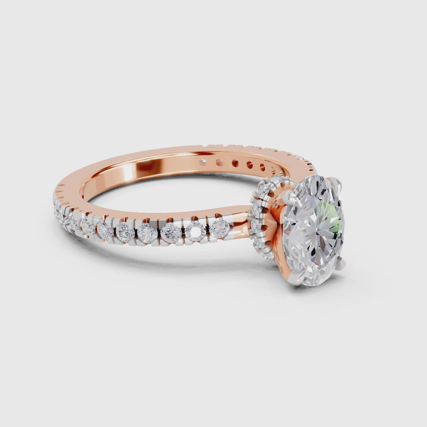 1.41 Ct Oval Shape Solitaire Diamond Ring| 14K Rose Gold