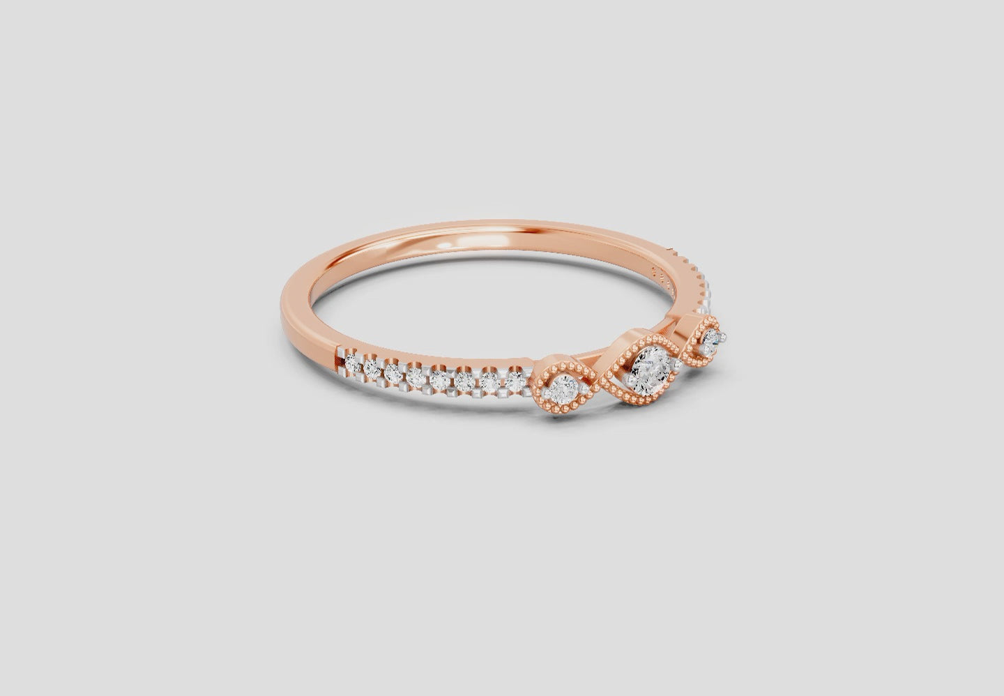 0.16 Carat Cushion Engagement Ring | 14K Rose Gold