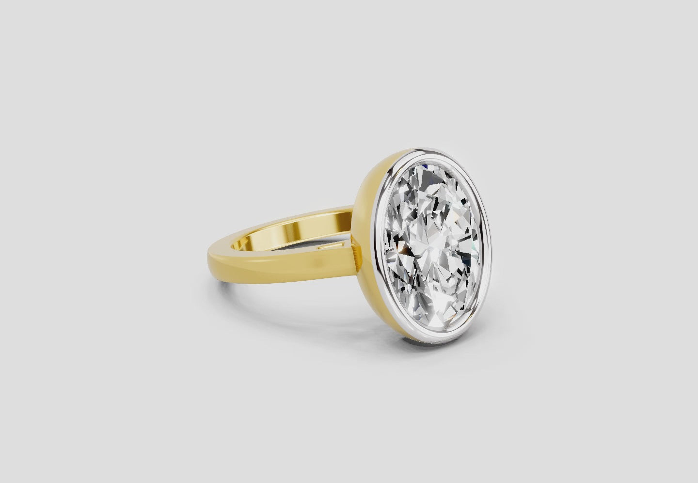 1.89 Carat Aurora Oval Promise Engagement Ring | 14K Yellow Gold