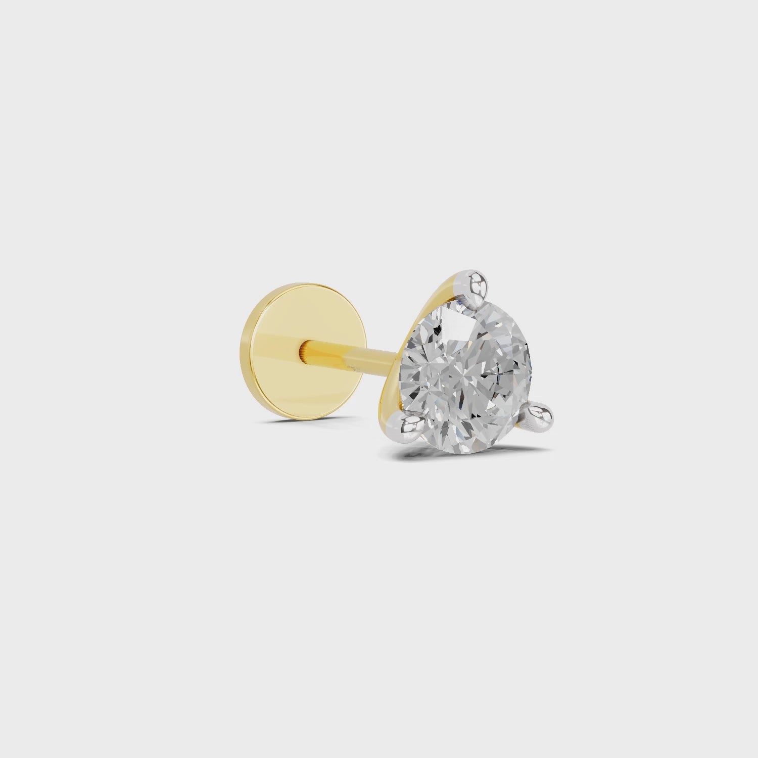 0.50 Ct Solitaire Round Shape Diamond Nose Pin | 14K Yellow Gold