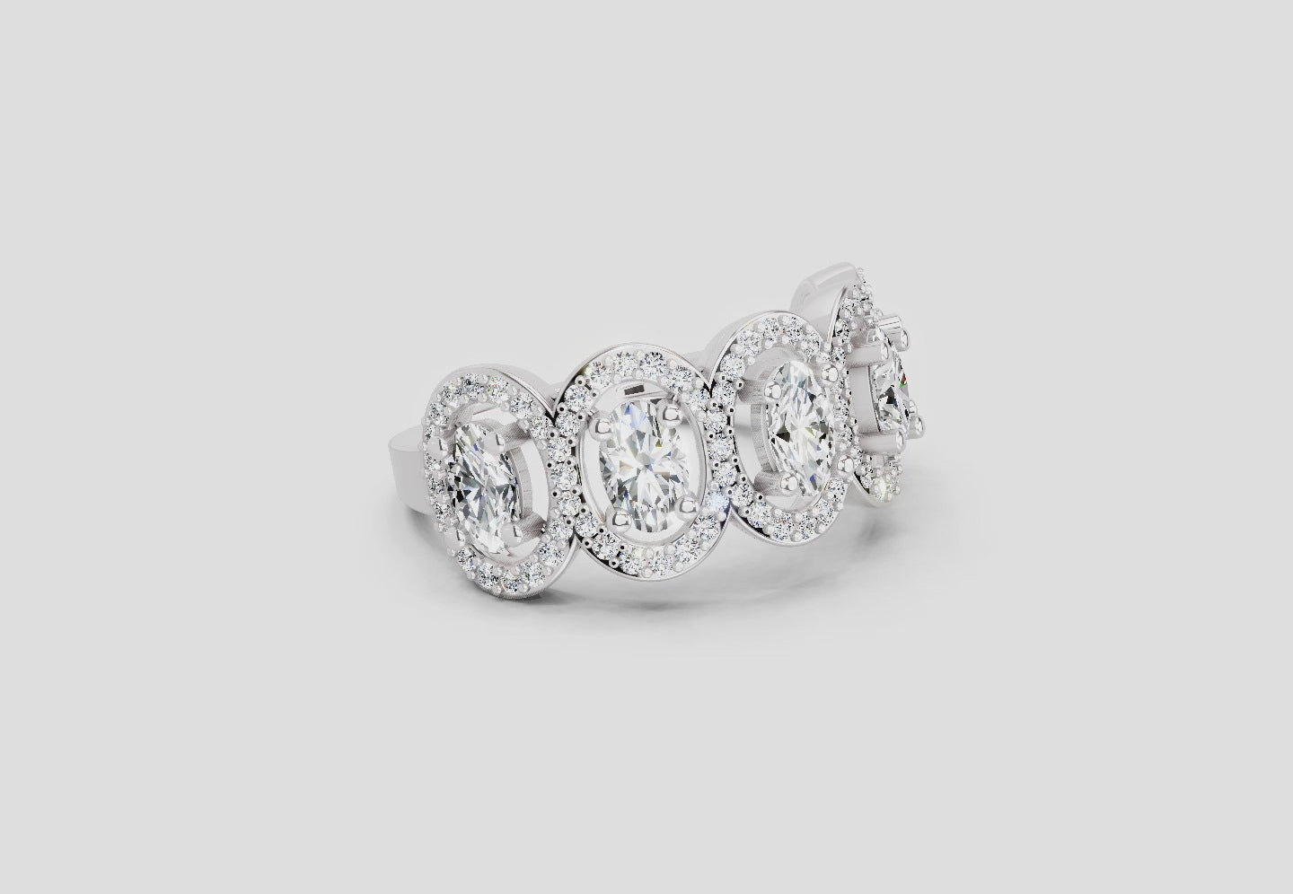 2.16 Carat Eternal Ovals Promise Engagement Ring | 14K White Gold