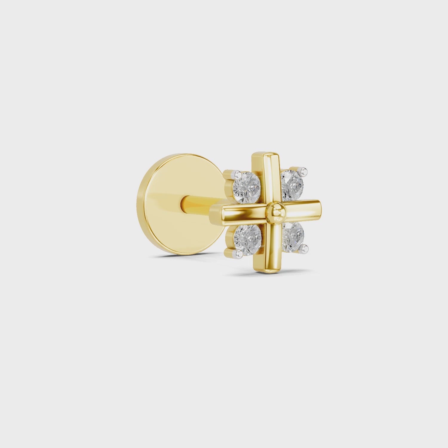 Floral Nosepin 0.06 Ct | 14Kt Yellow Gold