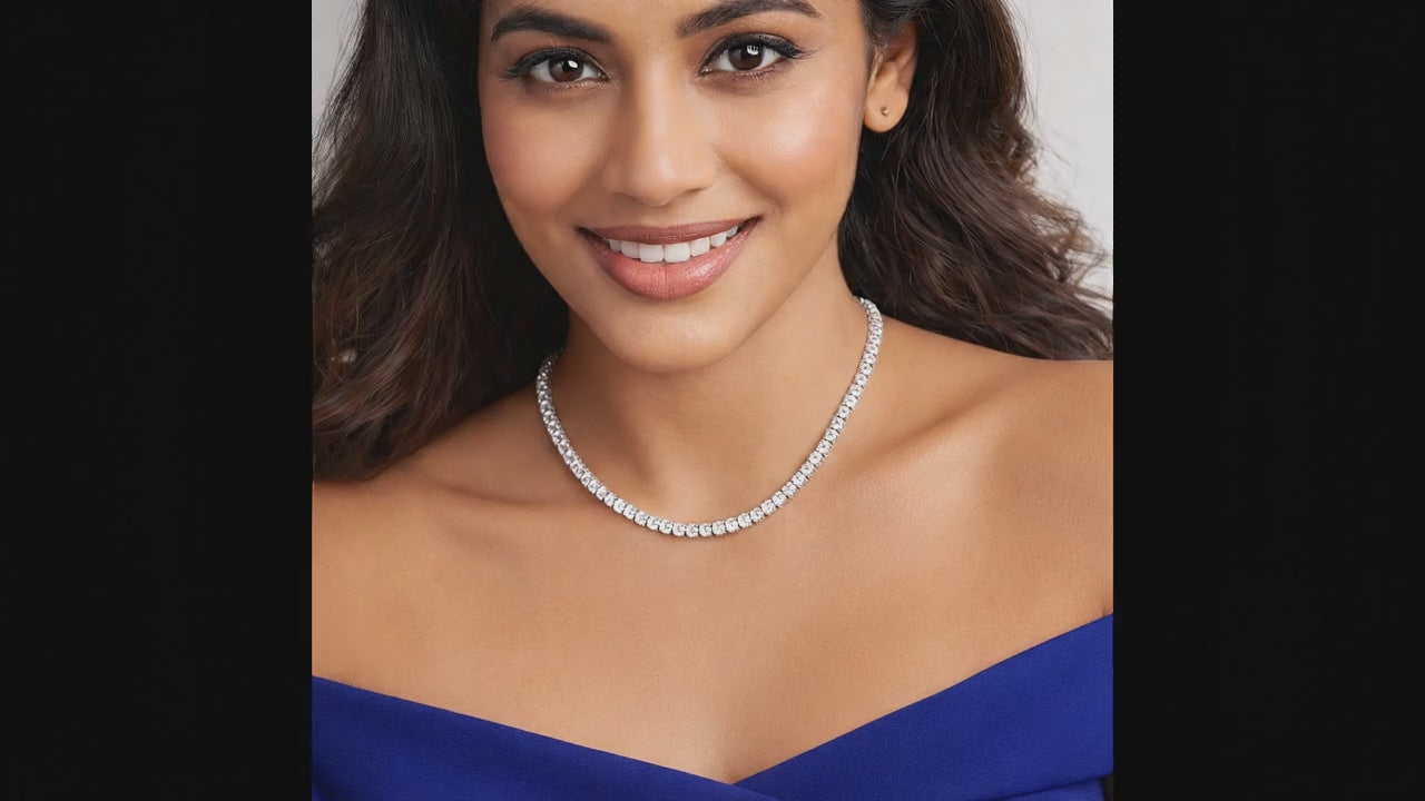 Load video: Avira Diamond Tennis Necklace
