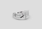 1.41 Ct Round Shape Cluster Diamond Ring | 14K White Gold