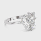 0.44 Carat Heart & Round Shape Diamond Ring | 14K White Gold