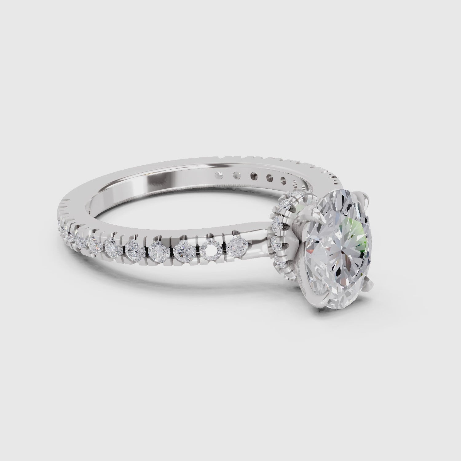 1.41 Ct Oval Shape Solitaire Diamond Ring| 14K White Gold