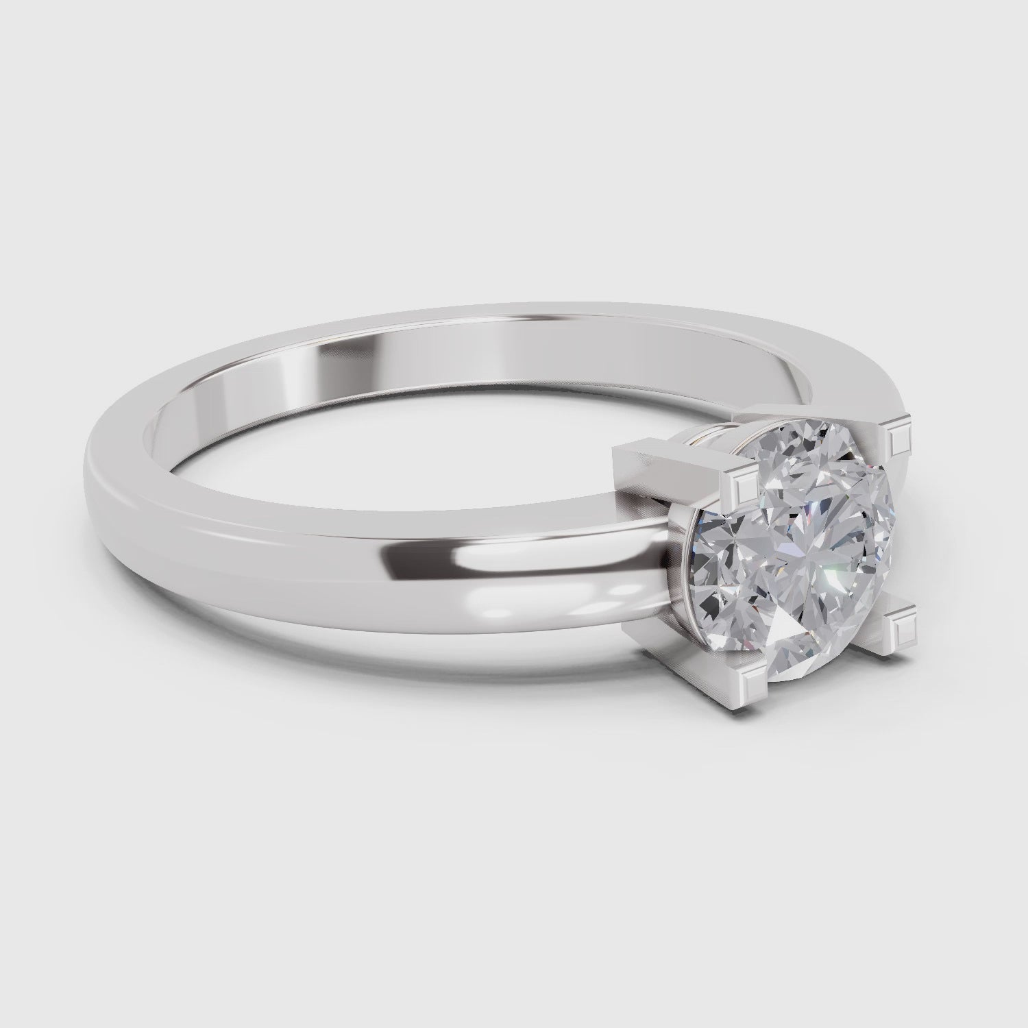 Load video: 0.75 Carat Solitaire Diamond Engagement Ring | 14K White Gold