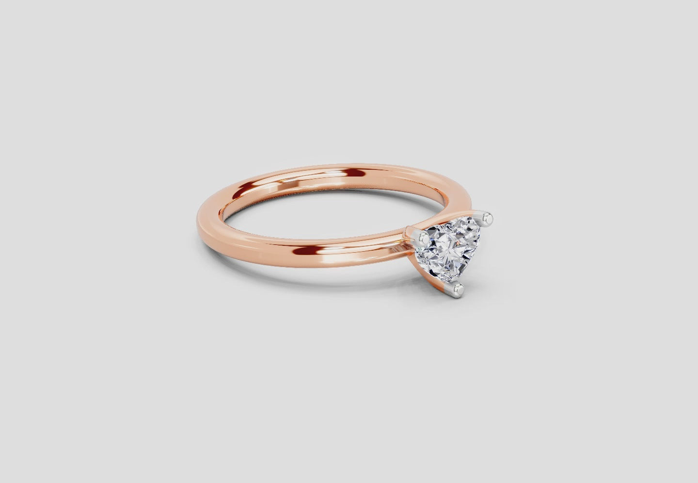 0.23 Ct Heart Solitaire Ring | 14K Rose Gold