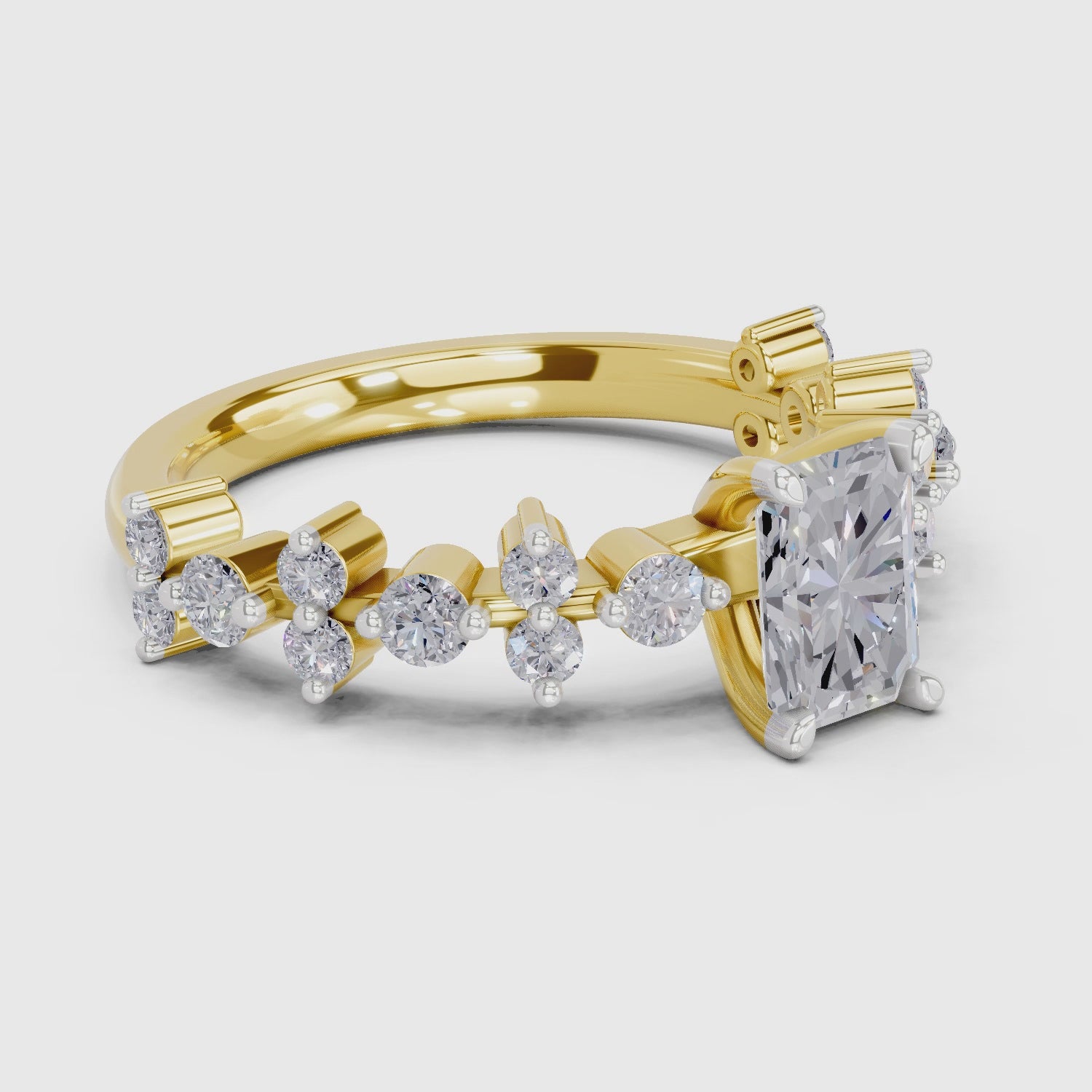 1.49 Ct Emerald Shape Solitaire Diamond Ring| 14K Yellow Gold